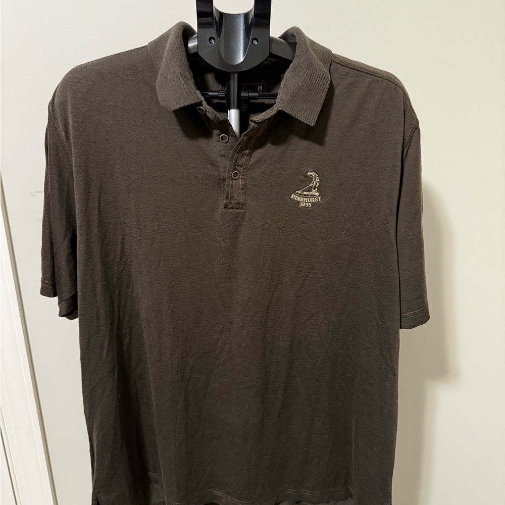 Tommy Bahama Polo Shirt Mens XL Brown Pinehurst Golf Short Sleeve